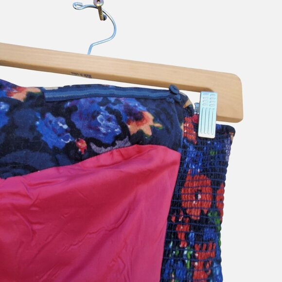 HD in Paris Anthropologie Size 2 Corduroy Halter Dress Floral Velvet Paca - Picture 9 of 10